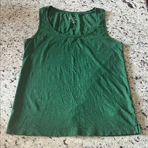 J. Crew Emerald Green Slub Cotton Tank Top